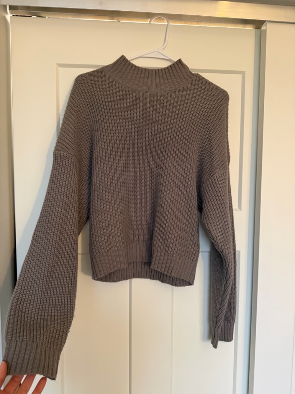 CO Taupe Ribbed Mock Neck Sweater
